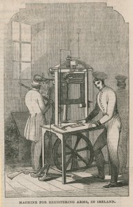 Machine voor het registreren van wapens in Ierland door English School