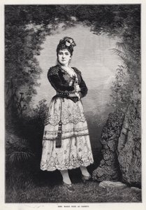 Madame Marie Roze als Carmen (gravure) door English School