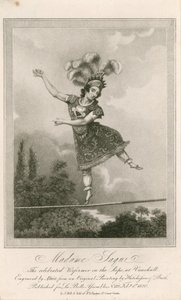 Madame Saqui, de beroemde koorddanseres in Vauxhall Gardens, Londen door English School