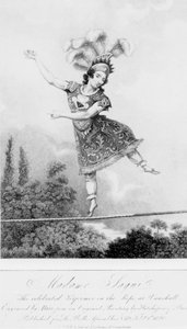 Madame Saqui, de beroemde koorddanseres in Vauxhall Gardens, Londen door English School