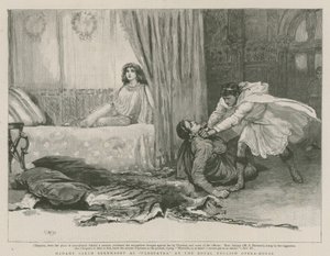 Madame Sarah Bernhardt als Cleopatra in het Royal English Opera House door English School