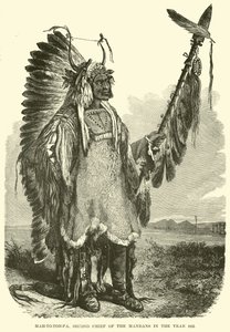 Mah-to-toh-pa, Tweede Hoofd van de Mandans in het jaar 1883 door English School