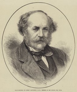 Luitenant-generaal Sir Henry Rawlinson, KCB, lid van de Raad voor India (gravure) door English School