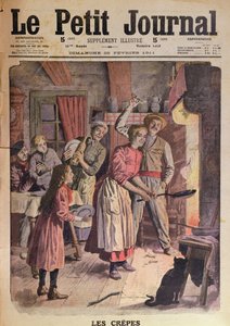 Pannenkoeken bakken, illustratie uit Le Petit Journal, 26 februari 1911