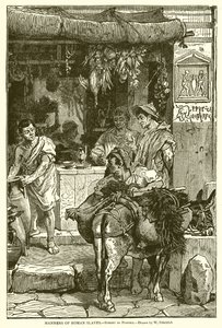 Manieren van Romeinse slaven. Straat in Pompeii door English School