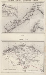 Kaart: Kaart van de Kust en Omgeving van Alexandrië; Neder-Egypte door English School