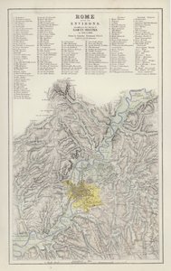 Kaart: Rome, met zijn omgeving, volgens de enquête van Baron Moltke, in 1845 en 1846, getekend door Augustus Petermann door English School