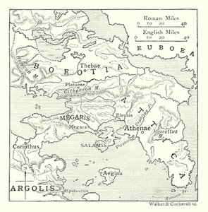 Kaart inclusief Attica, met Salamis en Aegina, Boeotia, Megaris, en een deel van Corinthia en Argolis door English School
