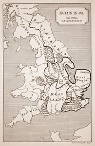 Kaart van Groot-Brittannië in 593, gedrukt door Stanfords Geographical Establishment