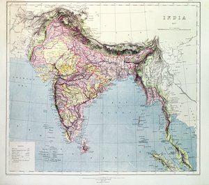Kaart van India, gepubliceerd onder leiding van Kolonel H.R. Thuillier, R.E., Landmeter-Generaal van India, 1877
