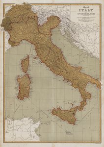 Kaart van Italië en Zwitserland