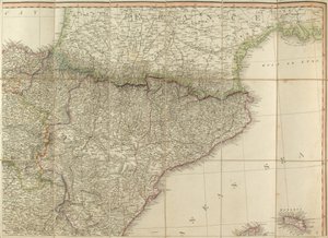 Kaart van Spanje die naar verluidt is gebruikt door de Hertog van Wellington door English School