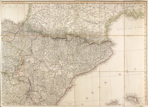 Kaart van Spanje die naar verluidt is gebruikt door de hertog van Wellington door English School