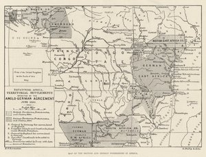Kaart van de Britse en Duitse bezittingen in Afrika door English School
