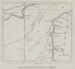 Kaart van de Kust van de recente Scheepswrakken