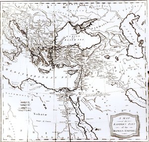 Kaart van het oostelijke deel van het Romeinse Rijk, uit 