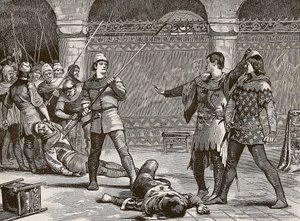 Marcel en de dauphin van Frankrijk, illustratie uit Cassells Geïllustreerde Geschiedenis van Engeland
