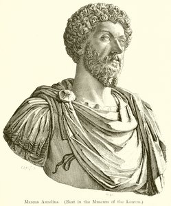 Marcus Aurelius. (Buste in het Louvre Museum)