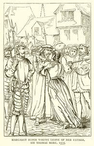 Margaret Roper neemt afscheid van haar vader, Sir Thomas More, 1535 door English School