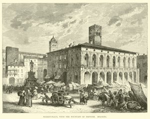 Marktplaats, met de Fontein van Neptunus, Bologna