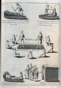 Huwelijksgebruiken, 1703 (gravure) door English School