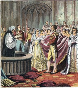 Huwelijk van koningin Victoria I (1819-1901) en prins Albert van Saksen Coburg Gotha door English School