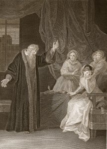 Mary Queen of Scots berispt door Knox, illustratie uit David Humes The History of England, uitgegeven door R. Bowyer, Londen, 1812 door English School