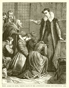 Maria, koningin van Schotland, neemt afscheid van haar bedienden voor haar executie, 1587 door English School