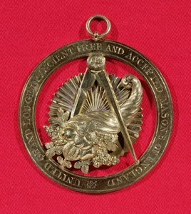 Vrijmetselaarsinsigne of juweel gedragen door leden van de Grand Stewards Lodge na 1841, midden negentiende eeuw door English School