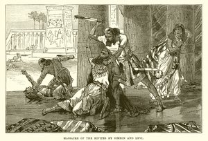 Bloedbad van de Hivieten door Simeon en Levi door English School