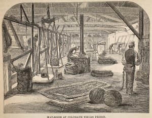Mattenkamer in Coldbath Fields Prison, illustratie uit The Criminal Prisons of London and Scenes from Prison Life door Henry Mayhew en John Binny, uitgegeven in 1862