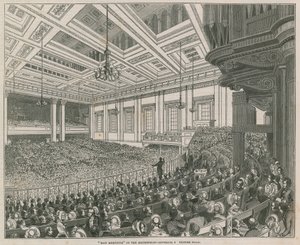 Mei-bijeenkomsten in de Metropool, interieur van Exeter Hall