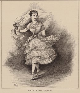 Mdlle Marie Taglioni (gravure) door English School