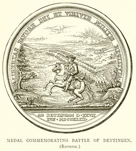Medaille ter herdenking van de Slag bij Dettingen. (Achterzijde)