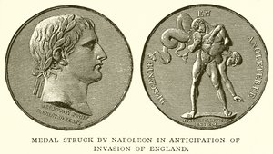 Medaille geslagen door Napoleon in afwachting van de invasie van Engeland door English School