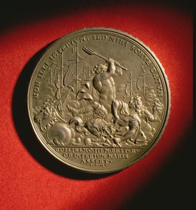 Medaille ter herdenking van de Slag bij La Hogue in 1692 door English School