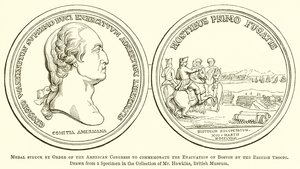 Medaille geslagen door bevel van het Amerikaanse Congres ter herdenking van de evacuatie van Boston door de Britse troepen door English School