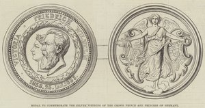 Medaille ter herdenking van het zilveren huwelijk van de kroonprins en prinses van Duitsland door English School