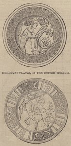 Middeleeuwse platen, in het British Museum (gravure) door English School