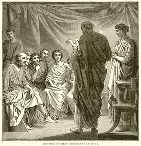 Bijeenkomst van de Eerste Christenen in Rome door English School