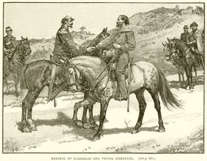 Ontmoeting van Garibaldi en Victor Emmanuel