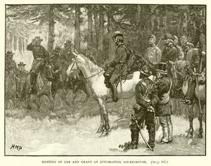 Ontmoeting van Lee en Grant bij Appomattox Court-House