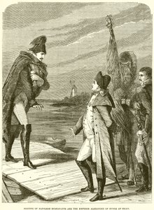 Ontmoeting van Napoleon Bonaparte en de Keizer Alexander van Rusland in Tilsit door English School