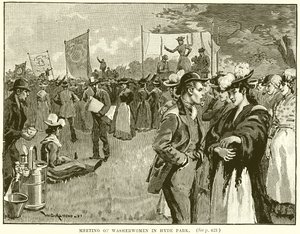 Vergadering van Wasvrouwen in Hyde Park door English School