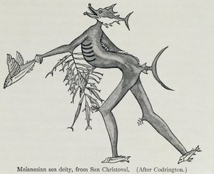 Melanesische zeegodheid, uit 