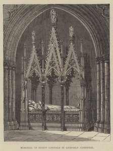 Gedenkteken voor bisschop Lonsdale in de kathedraal van Lichfield (gravure) door English School