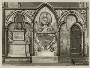 Gedenktekens en standbeelden in Westminster Abbey, Londen door English School