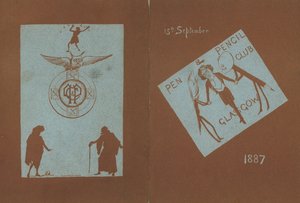 Menu voor een banket ter ere van Henry Irving, Pen and Pencil Club, Glasgow, 15 september 1887 door English School