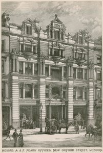 Kantoren van Messrs A & F Pears, New Oxford Street, Londen door English School