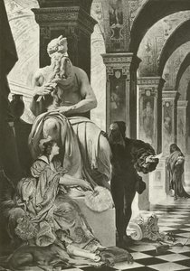 Michael Angelo en Vittoria Colonna (gravure) door English School